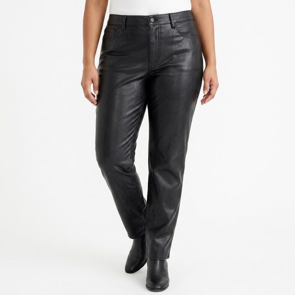 J.Crew  Faux Leather Black Pants Women Size 32